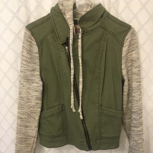 Woman’s zip up Olive green jacket
